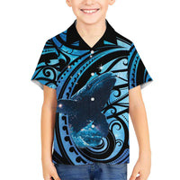 New Zealand Matariki Family Matching Puletasi and Hawaiian Shirt Maori Humpback Whale Galaxy
