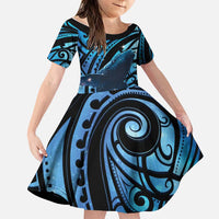 New Zealand Matariki Family Matching Short Sleeve Bodycon Dress and Hawaiian Shirt Maori Humpback Whale Galaxy