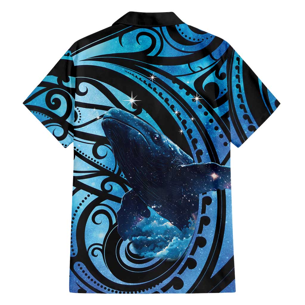 New Zealand Matariki Family Matching Short Sleeve Bodycon Dress and Hawaiian Shirt Maori Humpback Whale Galaxy