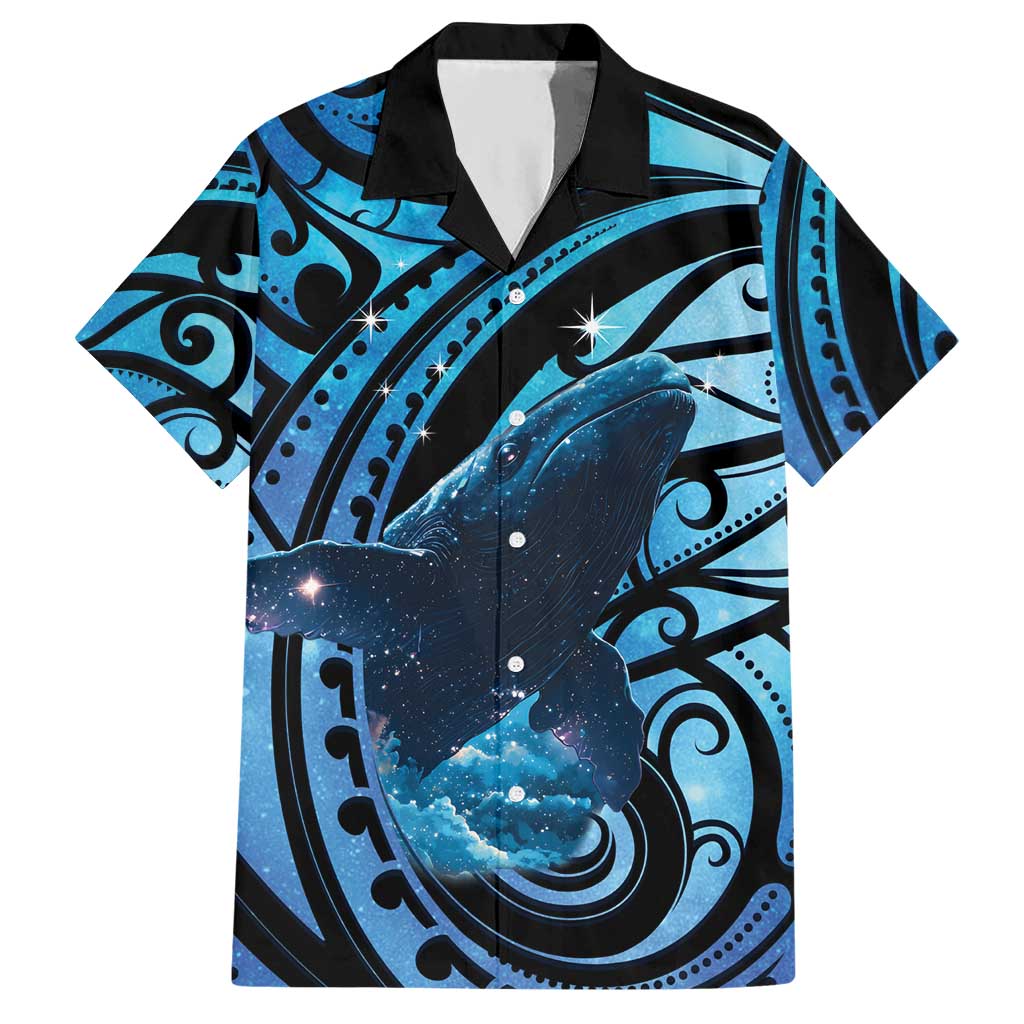 New Zealand Matariki Hawaiian Shirt Maori Humpback Whale Galaxy LT22 Blue - Polynesian Pride