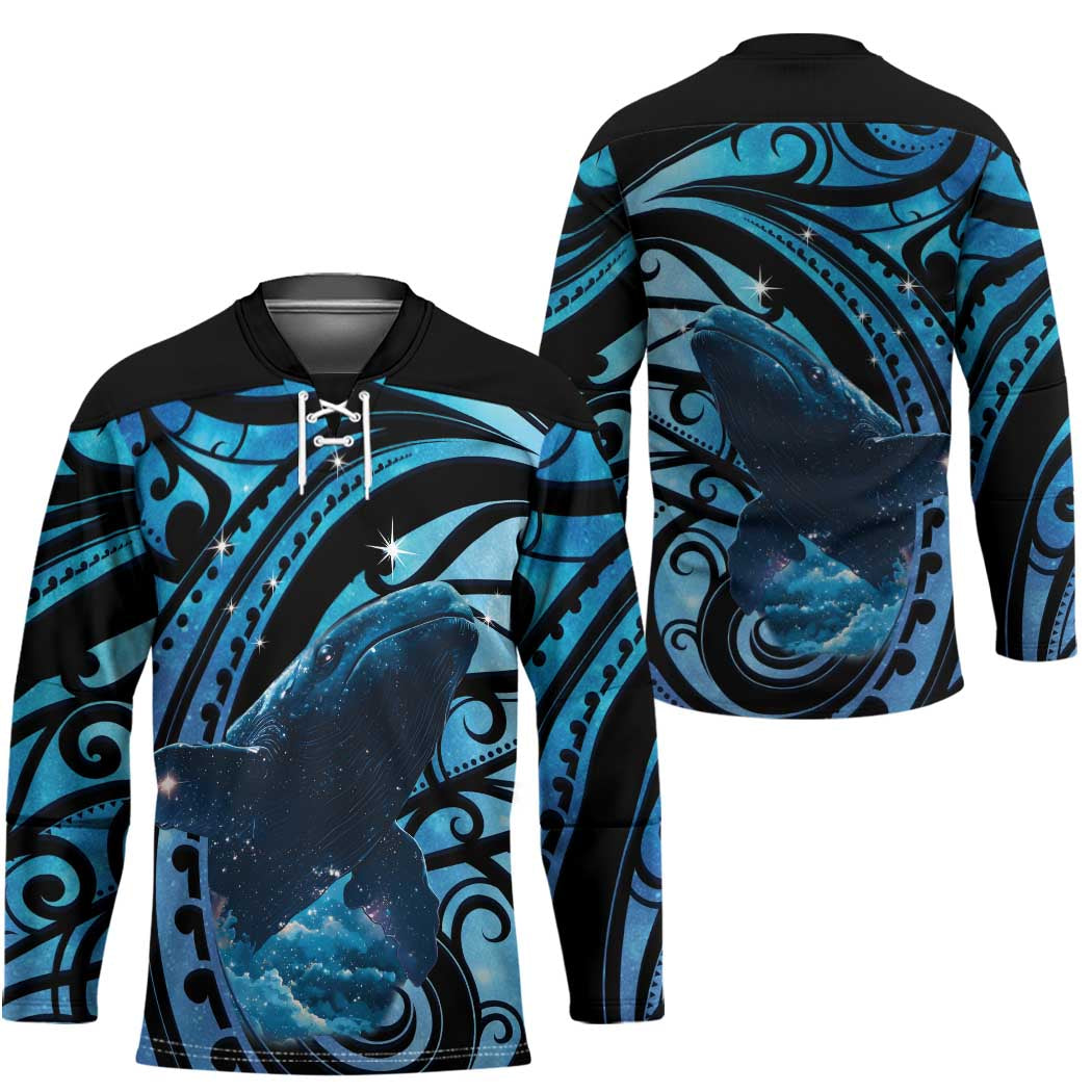 New Zealand Matariki Hockey Jersey Maori Humpback Whale Galaxy LT22 - Polynesian Pride