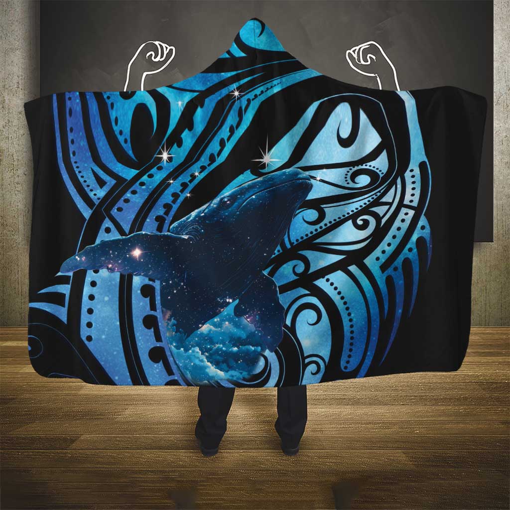 New Zealand Matariki Hooded Blanket Maori Humpback Whale Galaxy LT22 - Polynesian Pride