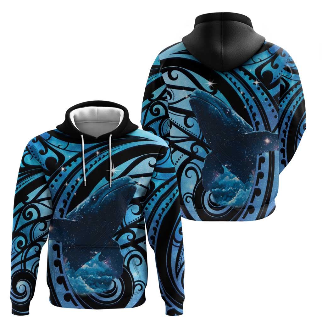 New Zealand Matariki Hoodie Maori Humpback Whale Galaxy LT22 - Polynesian Pride