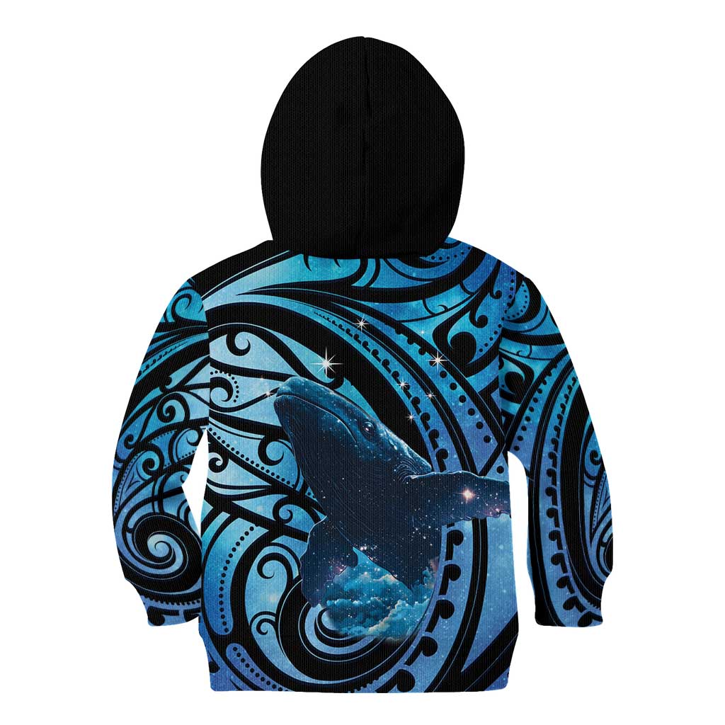 New Zealand Matariki Kid Hoodie Maori Humpback Whale Galaxy LT22 - Polynesian Pride