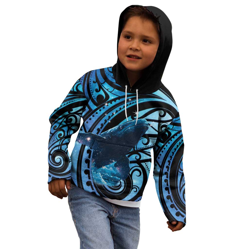 New Zealand Matariki Kid Hoodie Maori Humpback Whale Galaxy LT22 - Polynesian Pride