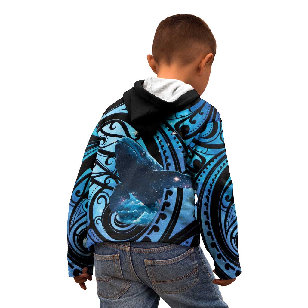 New Zealand Matariki Kid Hoodie Maori Humpback Whale Galaxy LT22 - Polynesian Pride