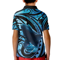 New Zealand Matariki Kid Polo Shirt Maori Humpback Whale Galaxy LT22 - Polynesian Pride