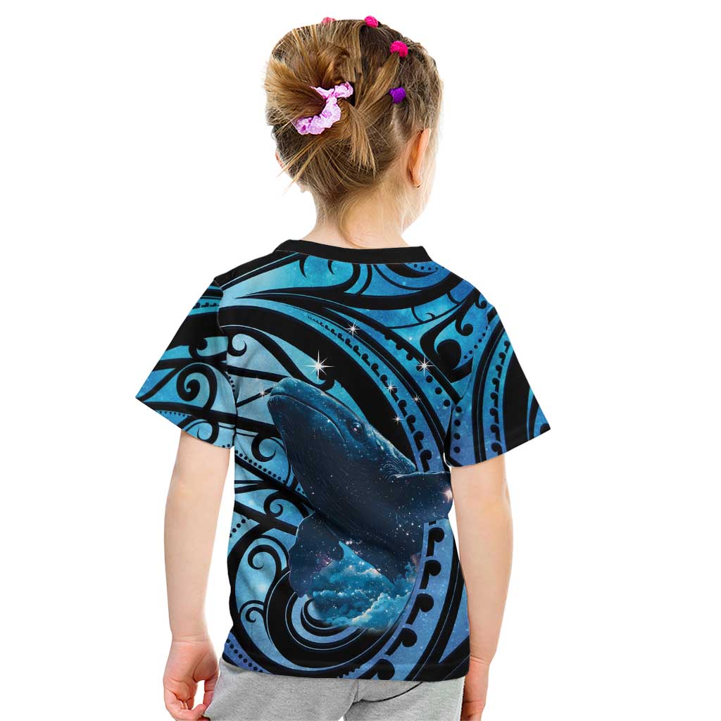 New Zealand Matariki Kid T Shirt Maori Humpback Whale Galaxy LT22 - Polynesian Pride