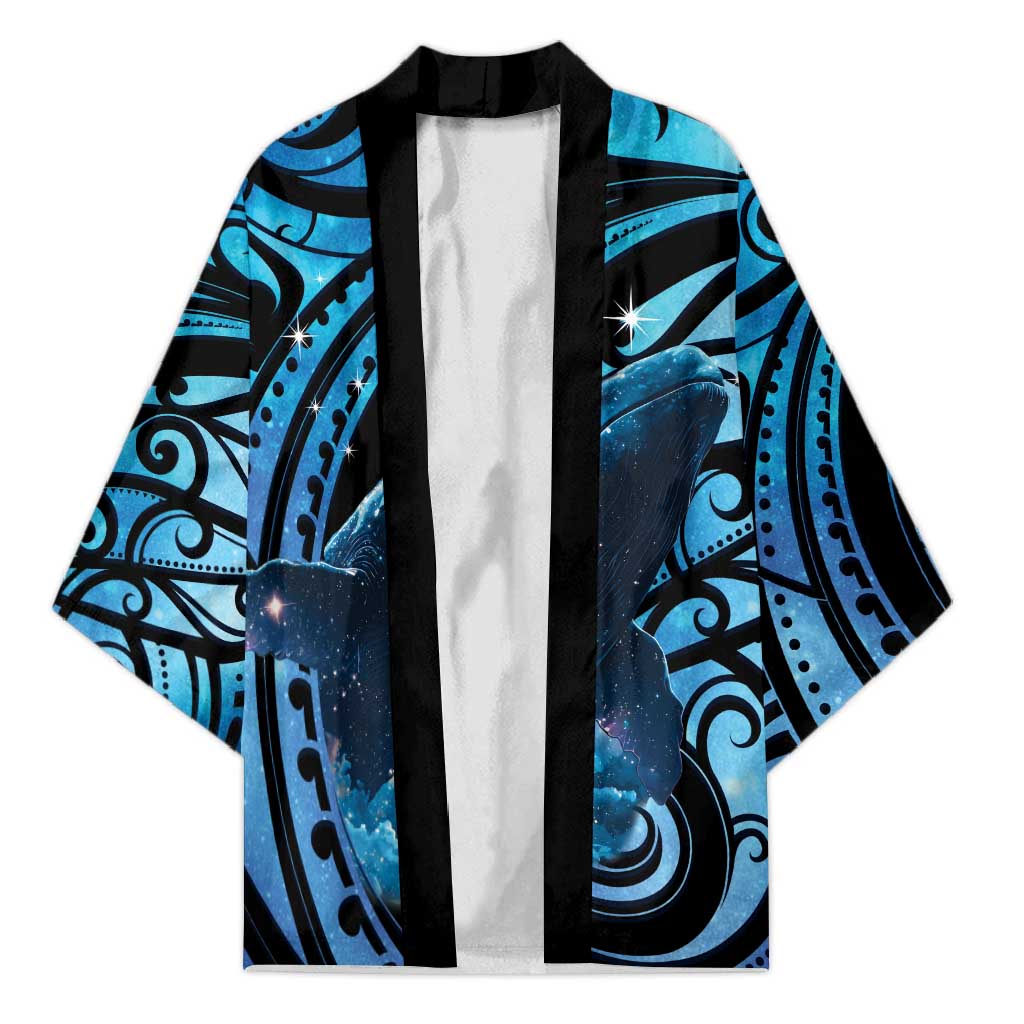 New Zealand Matariki Kimono Maori Humpback Whale Galaxy LT22 Unisex Blue - Polynesian Pride