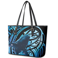 New Zealand Matariki Leather Tote Bag Maori Humpback Whale Galaxy LT22 - Polynesian Pride
