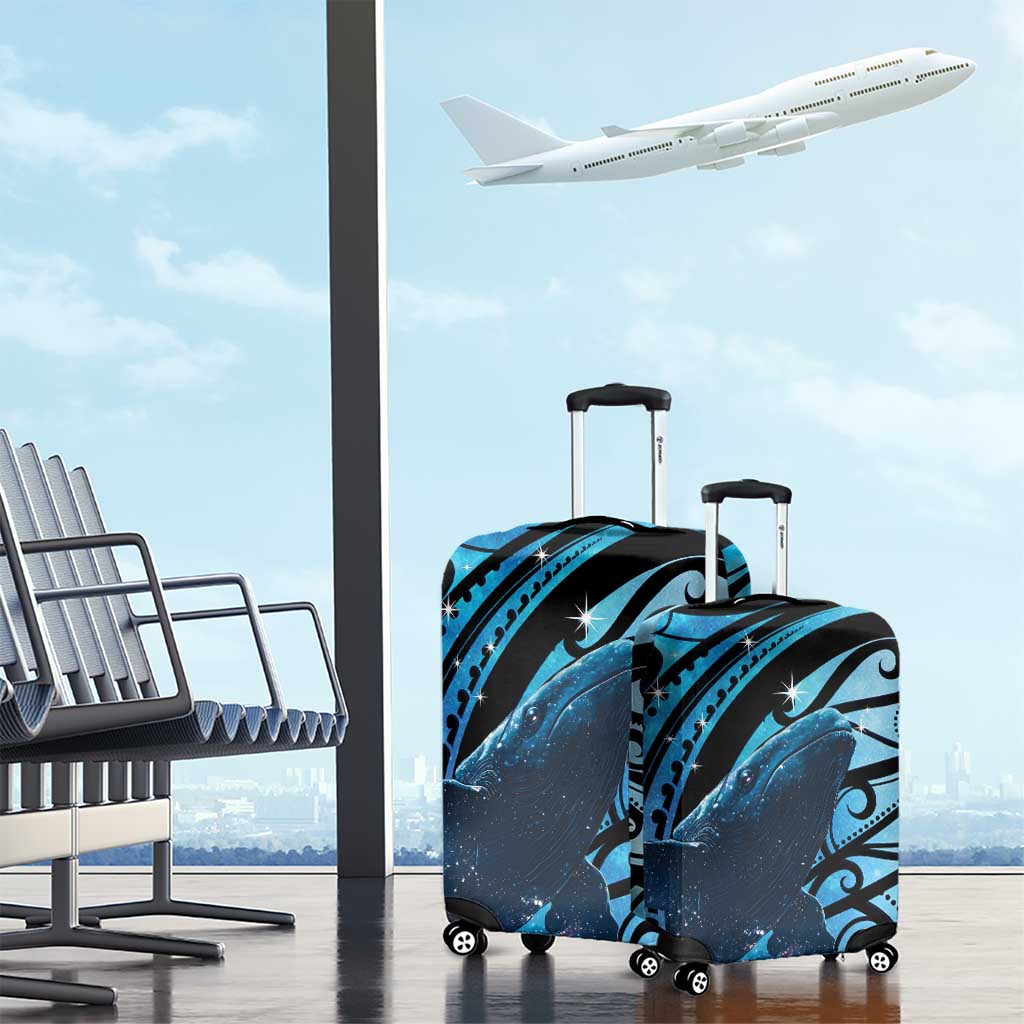 New Zealand Matariki Luggage Cover Maori Humpback Whale Galaxy LT22 - Polynesian Pride