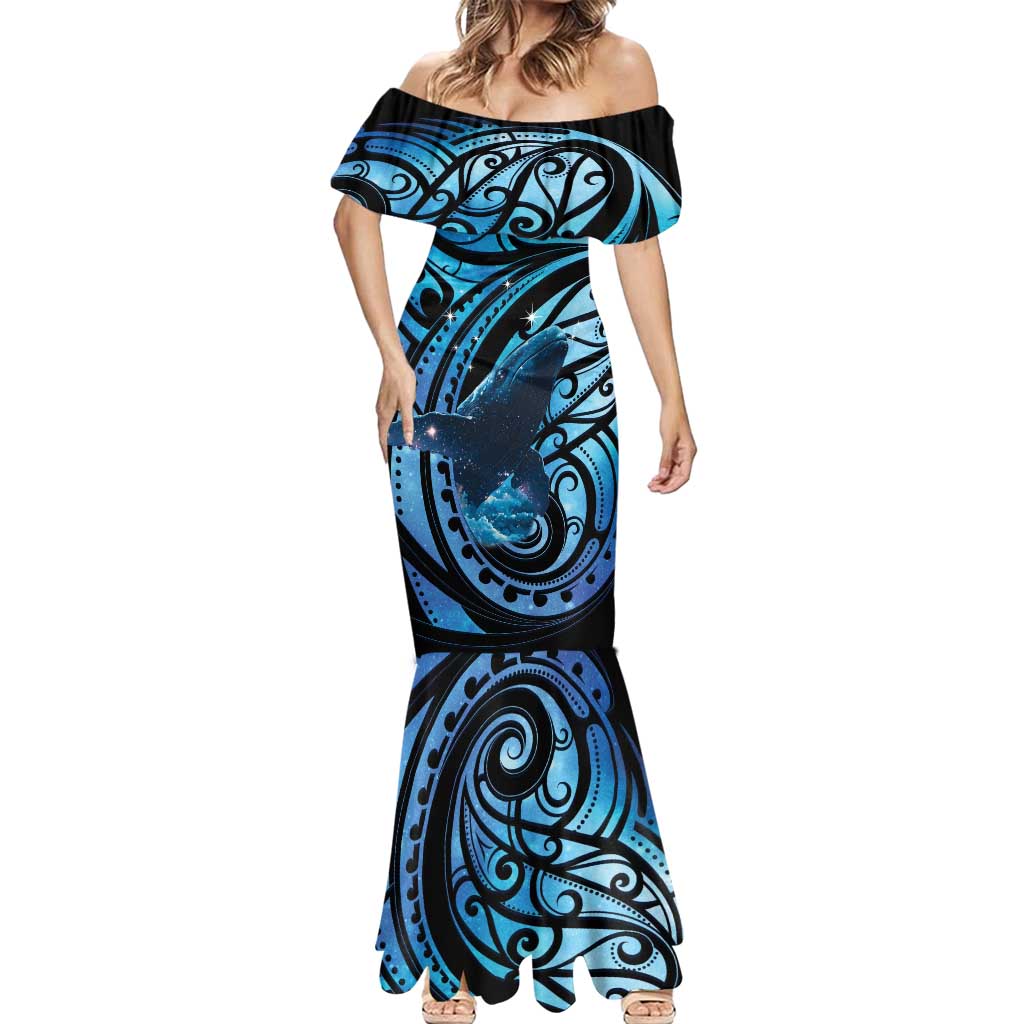 New Zealand Matariki Mermaid Dress Maori Humpback Whale Galaxy