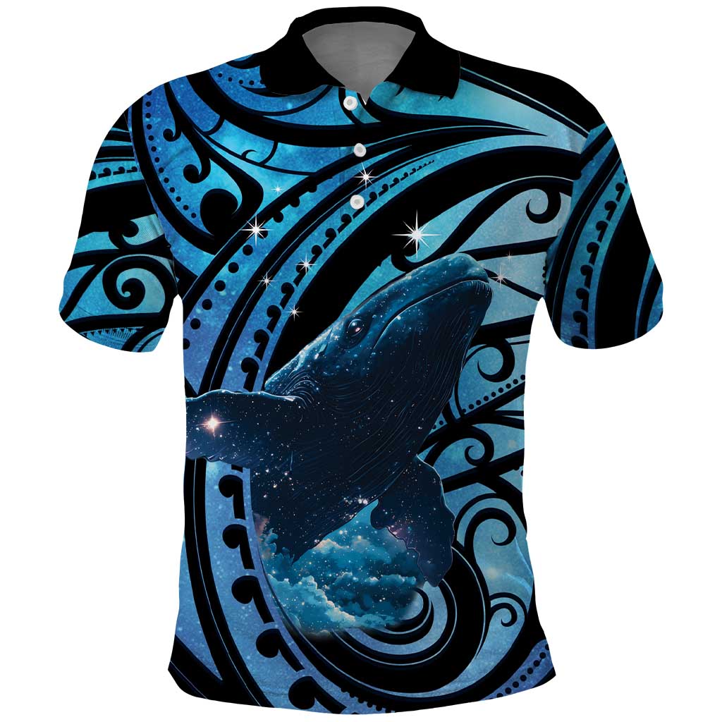 New Zealand Matariki Polo Shirt Maori Humpback Whale Galaxy