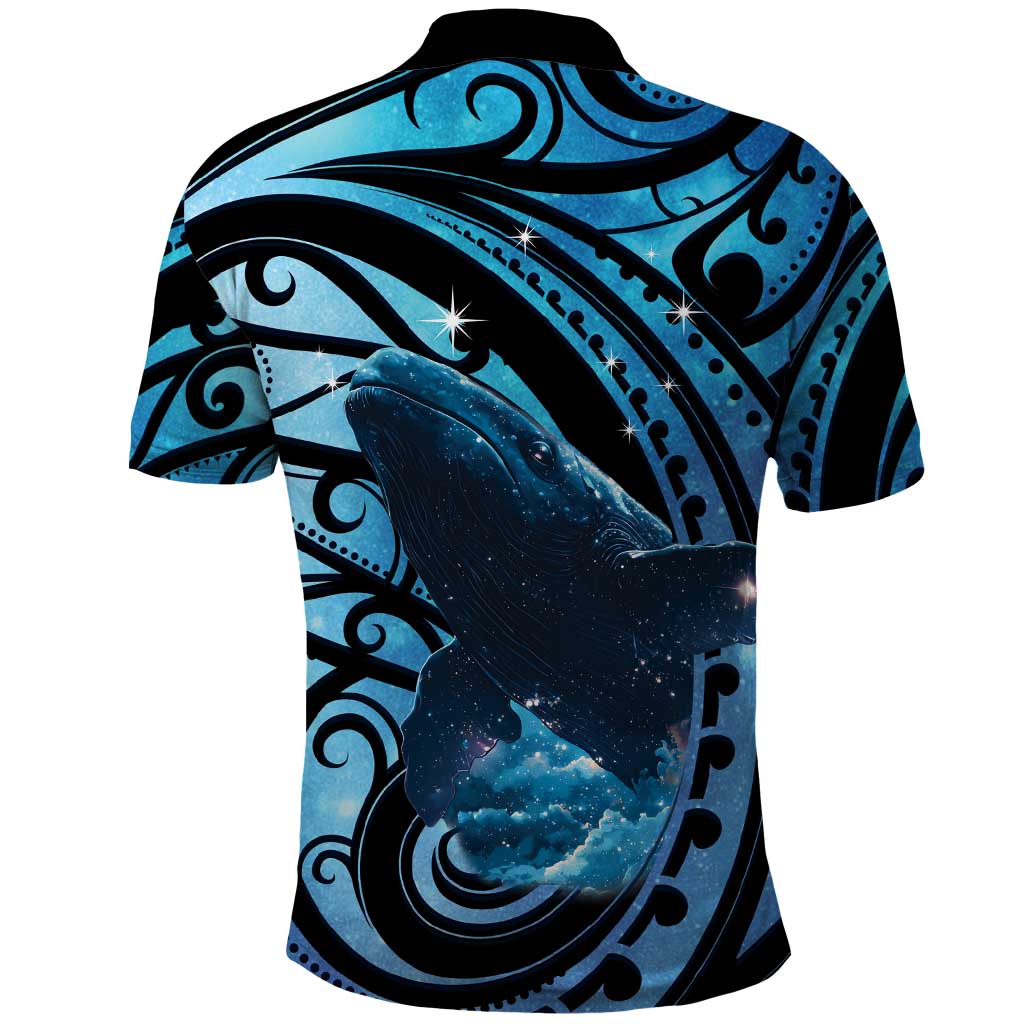 New Zealand Matariki Polo Shirt Maori Humpback Whale Galaxy LT22 - Polynesian Pride