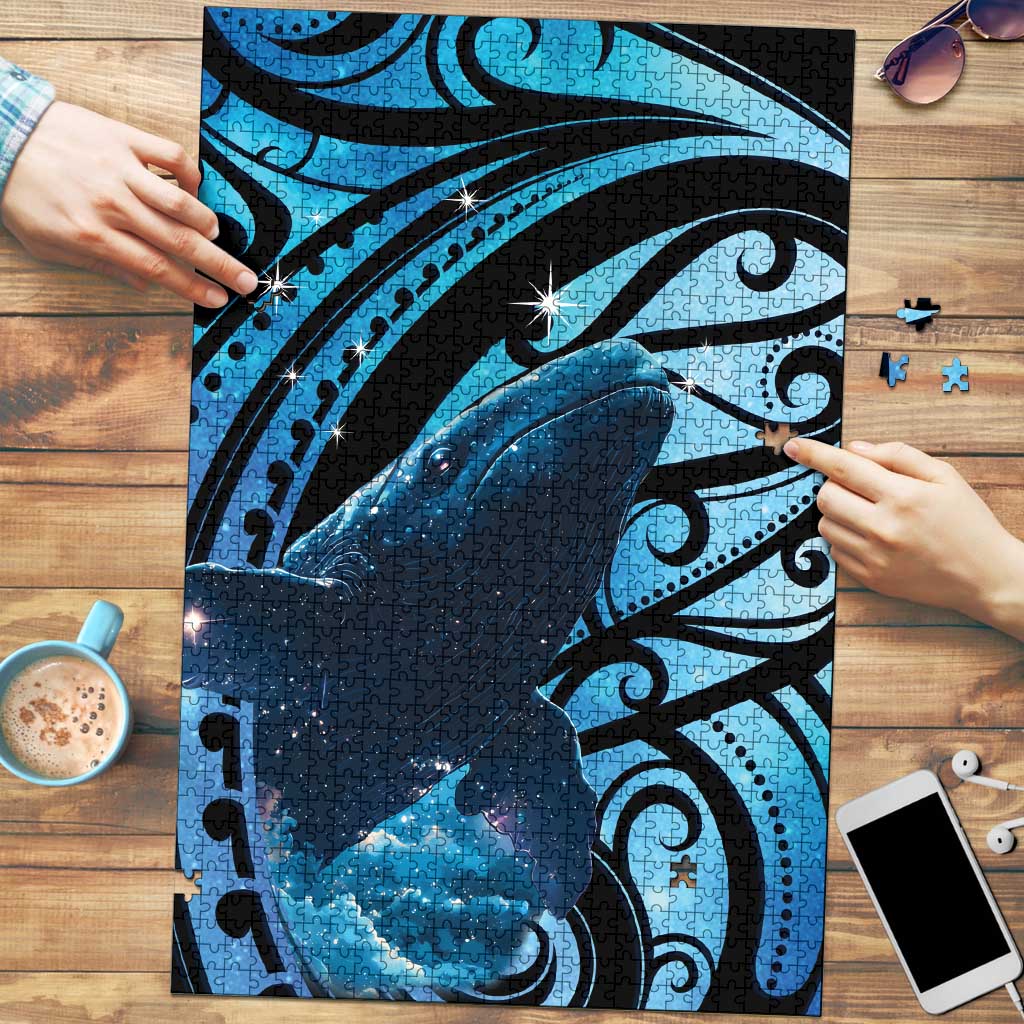 New Zealand Matariki Puzzle Maori Humpback Whale Galaxy LT22 Blue - Polynesian Pride