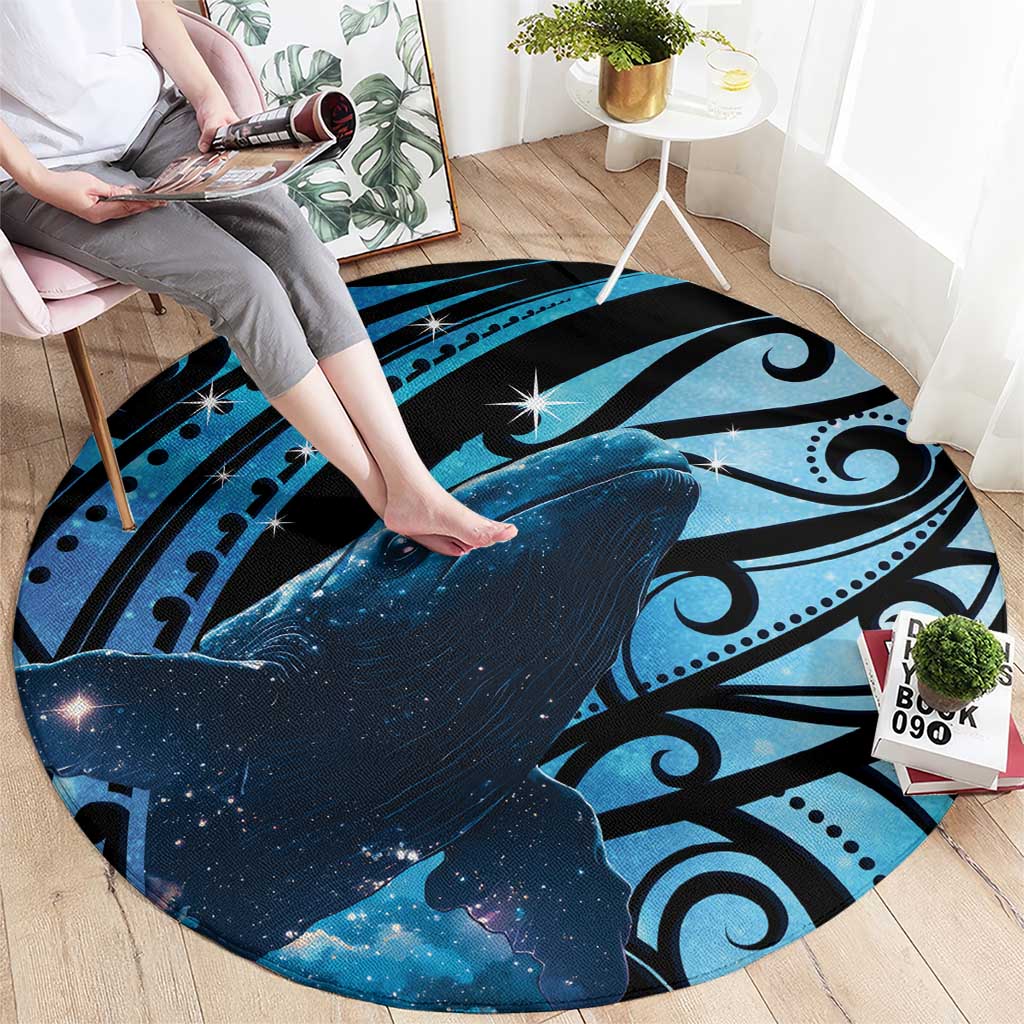 New Zealand Matariki Round Carpet Maori Humpback Whale Galaxy LT22 - Polynesian Pride