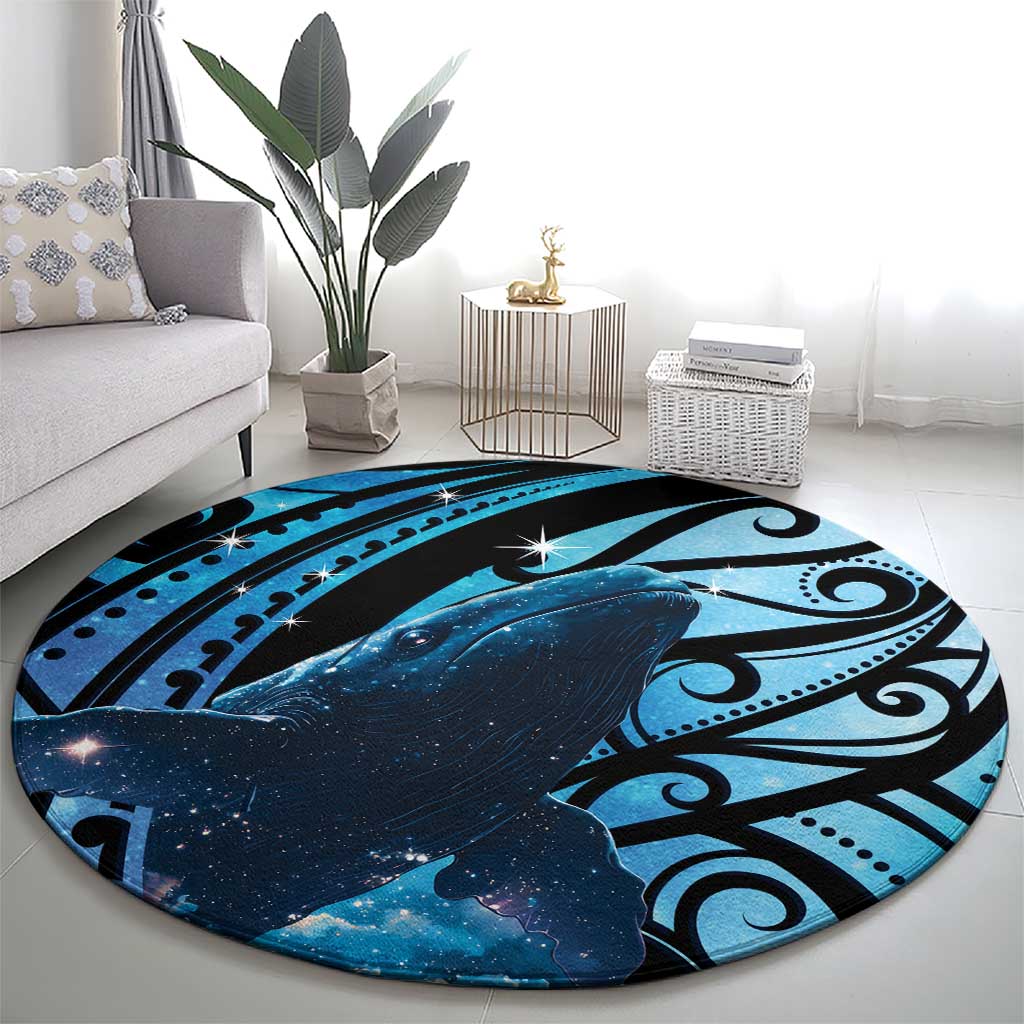 New Zealand Matariki Round Carpet Maori Humpback Whale Galaxy LT22 - Polynesian Pride