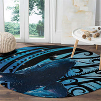 New Zealand Matariki Round Carpet Maori Humpback Whale Galaxy LT22 - Polynesian Pride