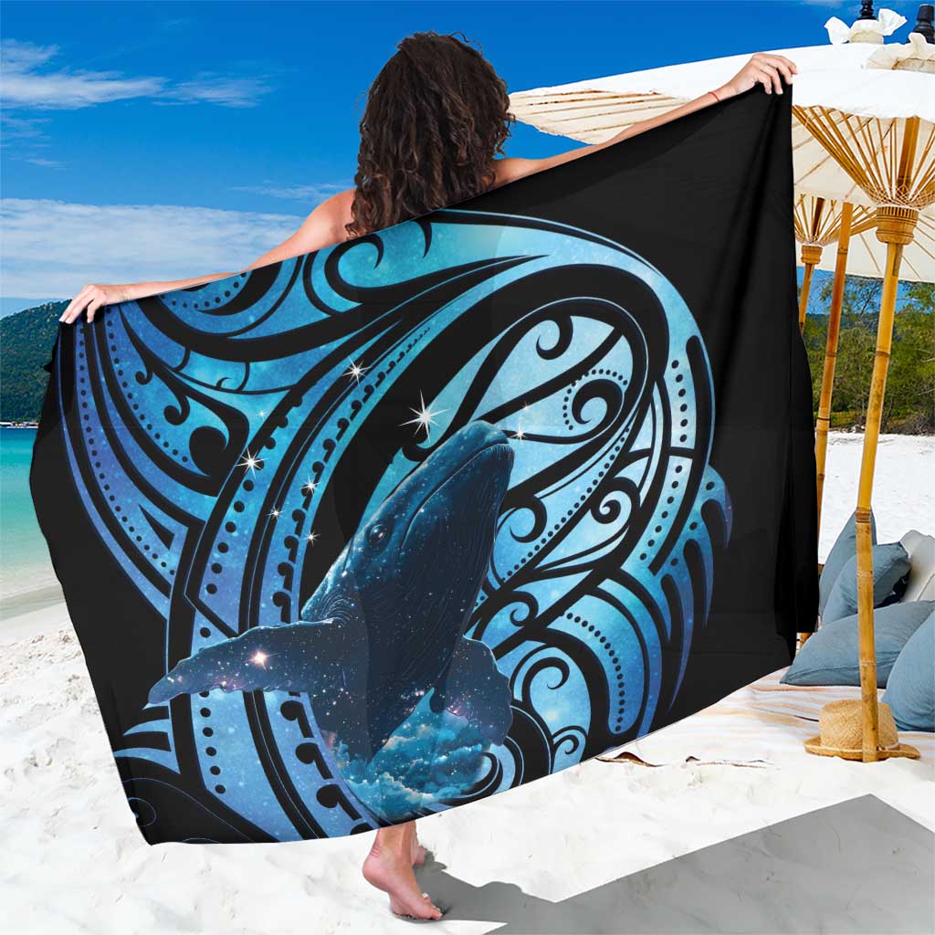 New Zealand Matariki Sarong Maori Humpback Whale Galaxy LT22 One Size 44 x 66 inches Blue - Polynesian Pride