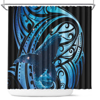 New Zealand Matariki Shower Curtain Maori Humpback Whale Galaxy
