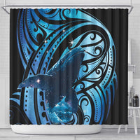 New Zealand Matariki Shower Curtain Maori Humpback Whale Galaxy