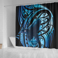 New Zealand Matariki Shower Curtain Maori Humpback Whale Galaxy
