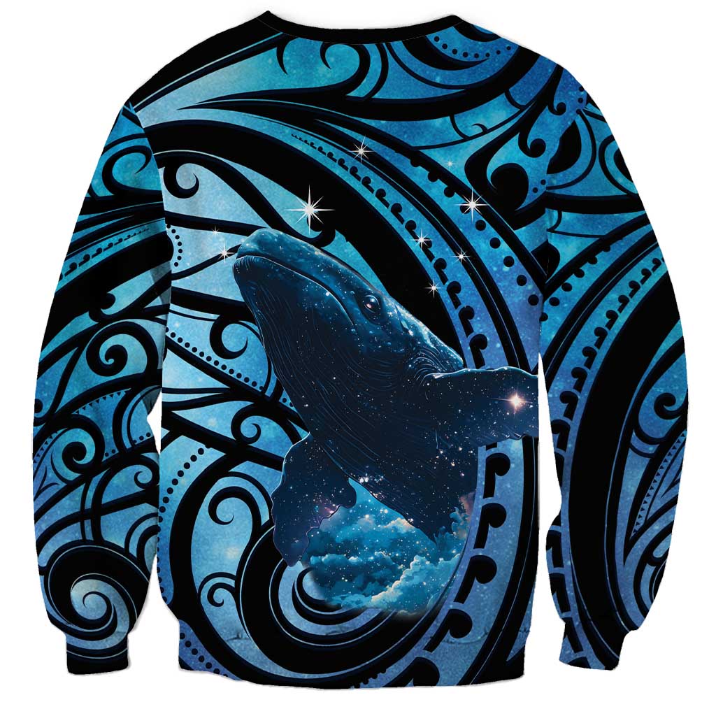 New Zealand Matariki Sweatshirt Maori Humpback Whale Galaxy LT22 - Polynesian Pride