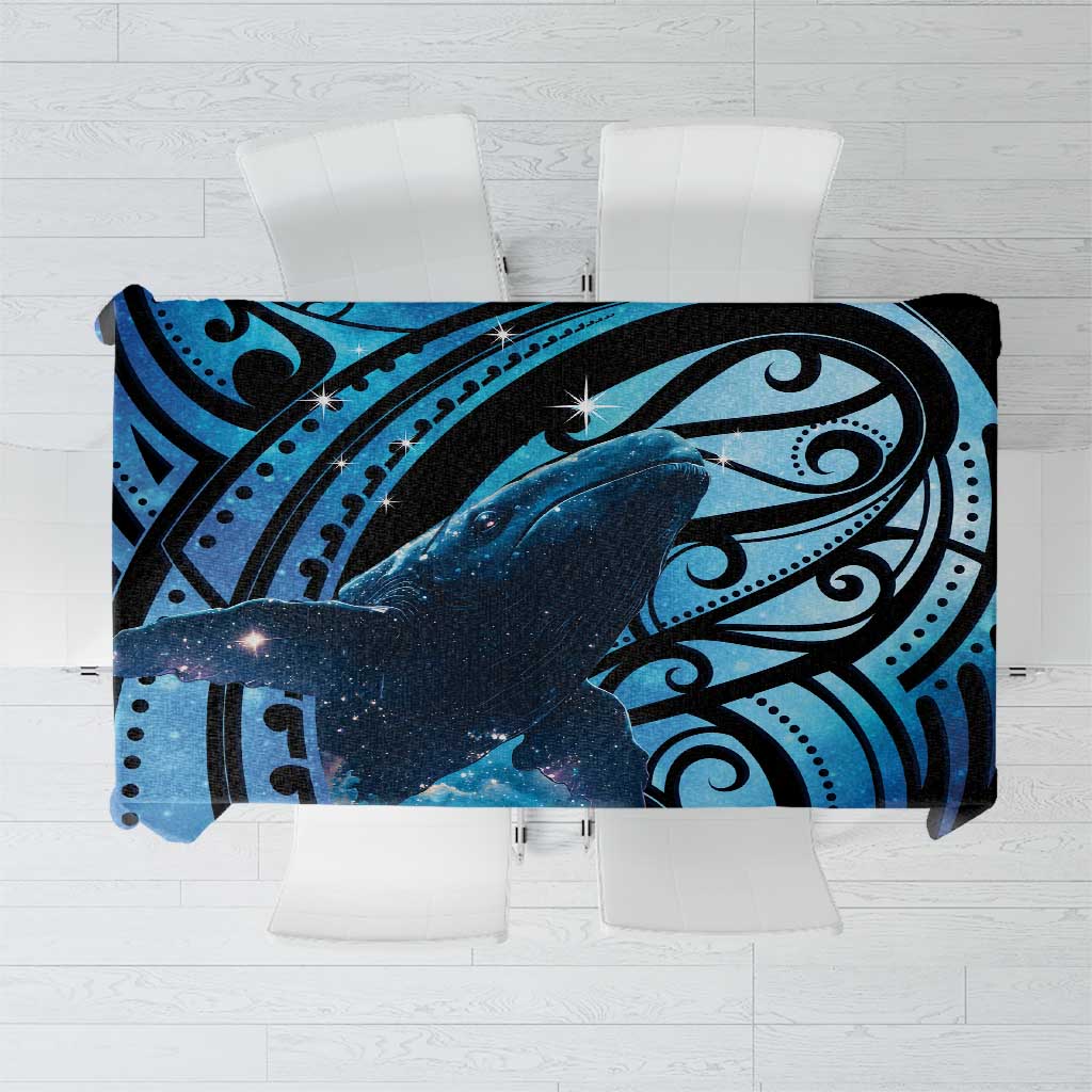 New Zealand Matariki Tablecloth Maori Humpback Whale Galaxy LT22 Blue - Polynesian Pride