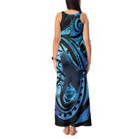 New Zealand Matariki Tank Maxi Dress Maori Humpback Whale Galaxy