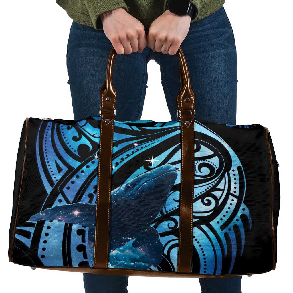 New Zealand Matariki Travel Bag Maori Humpback Whale Galaxy LT22 Blue - Polynesian Pride