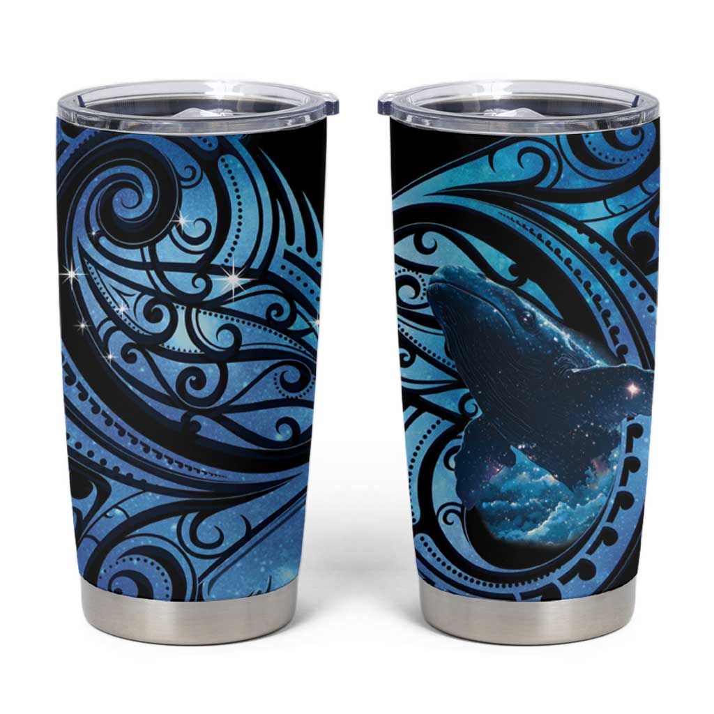 New Zealand Matariki Tumbler Cup Maori Humpback Whale Galaxy LT22 Blue - Polynesian Pride