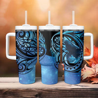 New Zealand Matariki Tumbler With Handle Maori Humpback Whale Galaxy LT22 - Polynesian Pride