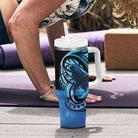 New Zealand Matariki Tumbler With Handle Maori Humpback Whale Galaxy LT22 - Polynesian Pride