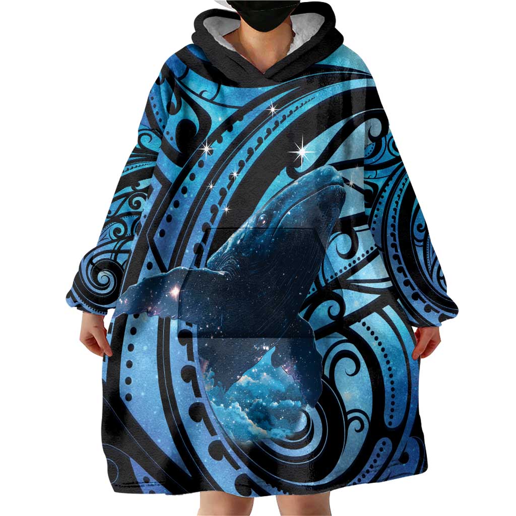 New Zealand Matariki Wearable Blanket Hoodie Maori Humpback Whale Galaxy LT22 - Polynesian Pride