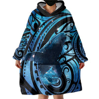 New Zealand Matariki Wearable Blanket Hoodie Maori Humpback Whale Galaxy LT22 - Polynesian Pride