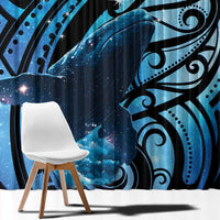 New Zealand Matariki Window Curtain Maori Humpback Whale Galaxy LT22 - Polynesian Pride