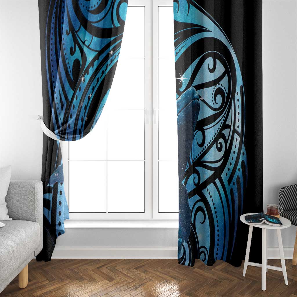 New Zealand Matariki Window Curtain Maori Humpback Whale Galaxy LT22 - Polynesian Pride