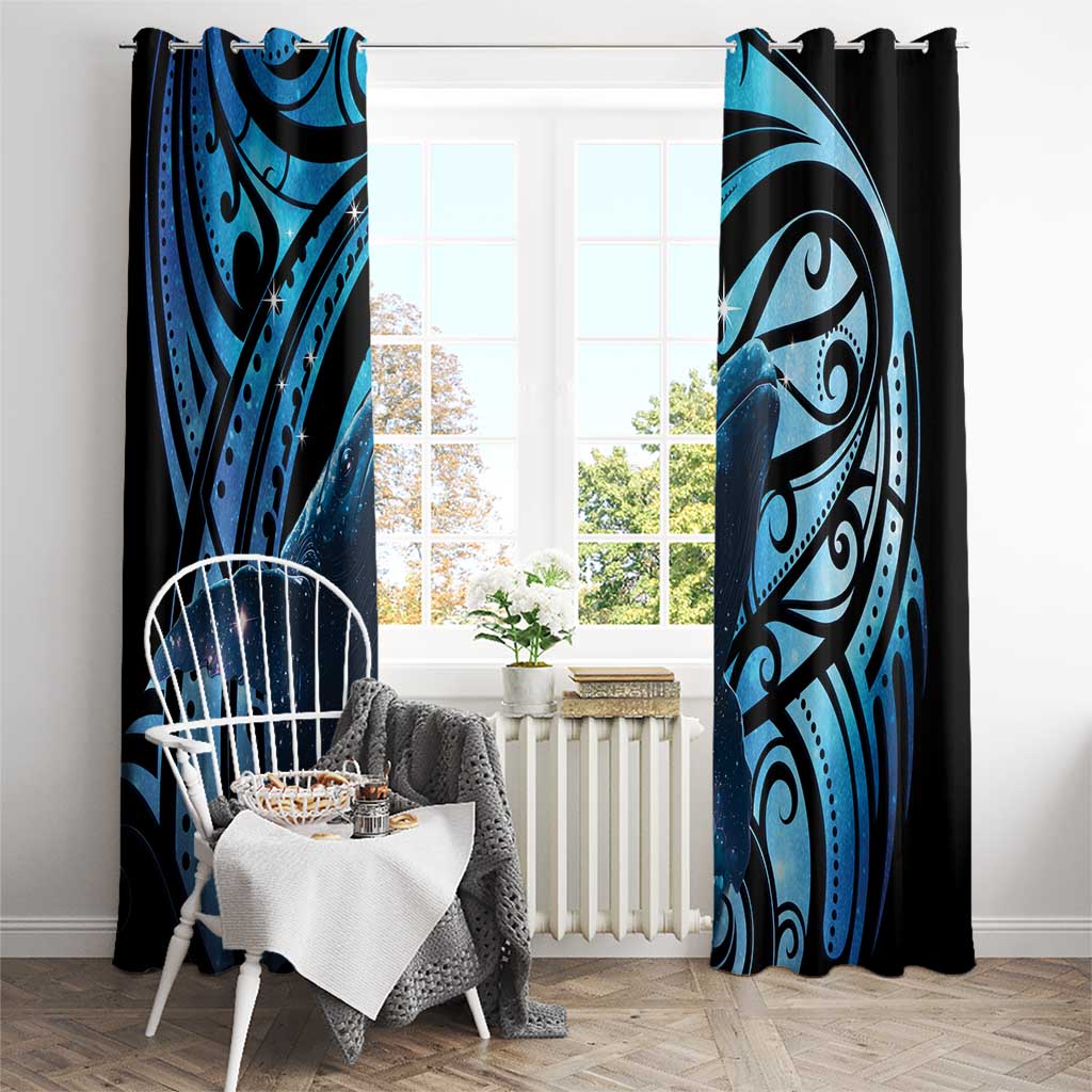 New Zealand Matariki Window Curtain Maori Humpback Whale Galaxy LT22 - Polynesian Pride