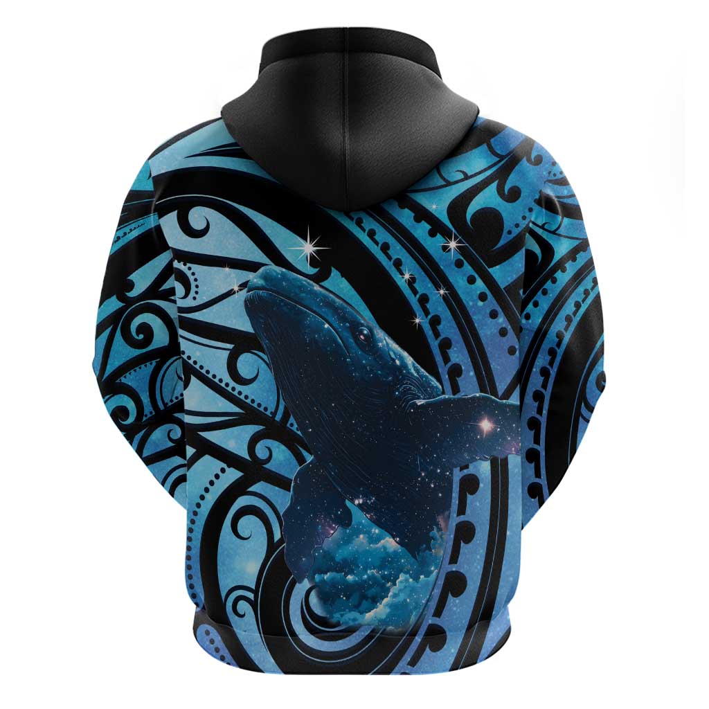 New Zealand Matariki Zip Hoodie Maori Humpback Whale Galaxy LT22 - Polynesian Pride