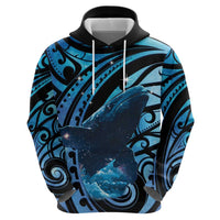 New Zealand Matariki Zip Hoodie Maori Humpback Whale Galaxy LT22 - Polynesian Pride