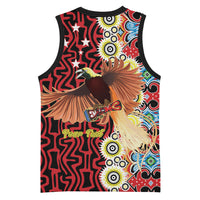 Personalised Papua New Guinea Pidgin Language Week Basketball Jersey Halo Olgeta Tok Pisin Wik Bird Of Paradise Oro Batik LT22 - Polynesian Pride