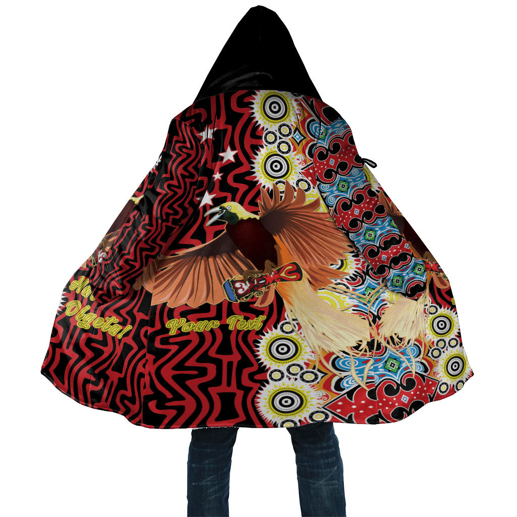Personalised Papua New Guinea Pidgin Language Week Cloak Halo Olgeta Tok Pisin Wik Bird Of Paradise Oro Batik LT22 Unisex Red - Polynesian Pride