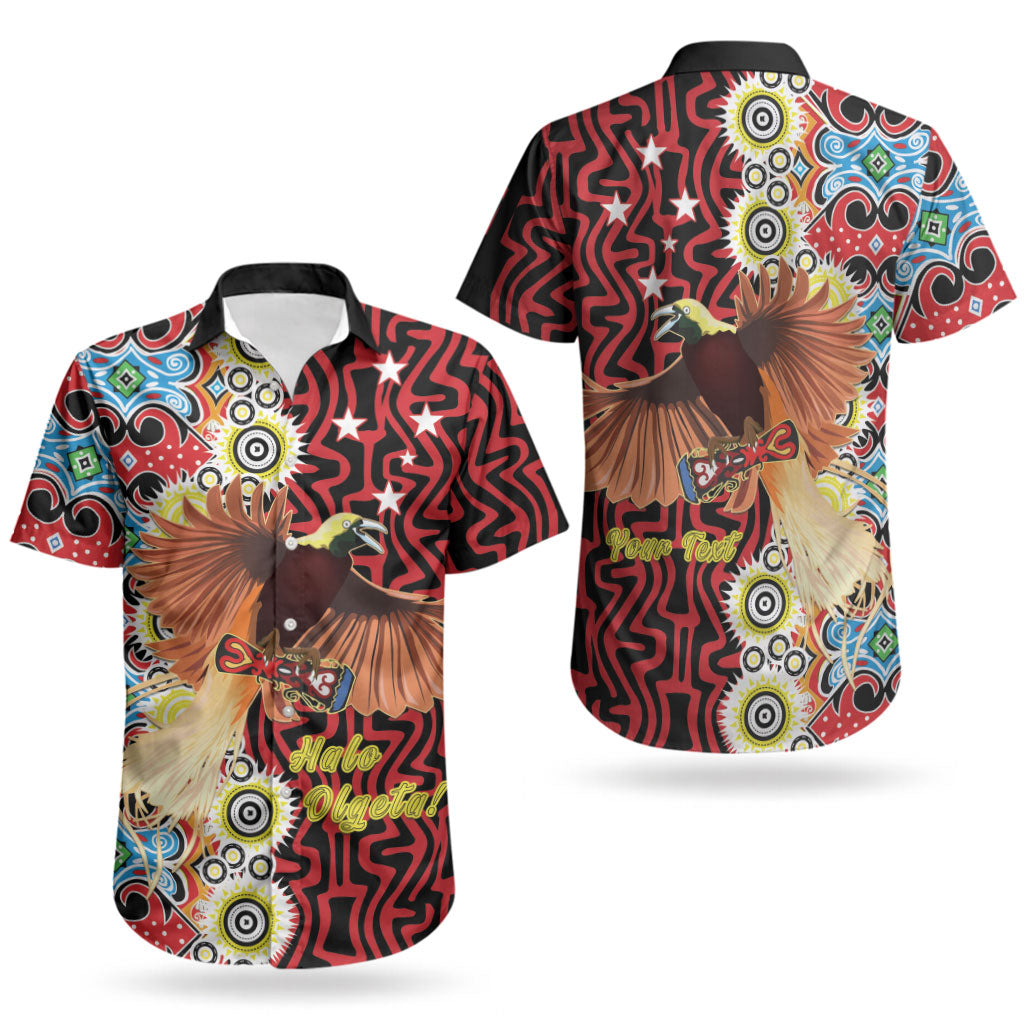 Personalised Papua New Guinea Pidgin Language Week Couples Matching Tank Maxi Dress and Hawaiian Shirt Halo Olgeta Tok Pisin Wik Bird Of Paradise Oro Batik LT22 - Polynesian Pride