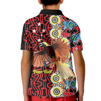 Personalised Papua New Guinea Pidgin Language Week Kid Polo Shirt Halo Olgeta Tok Pisin Wik Bird Of Paradise Oro Batik LT22 - Polynesian Pride