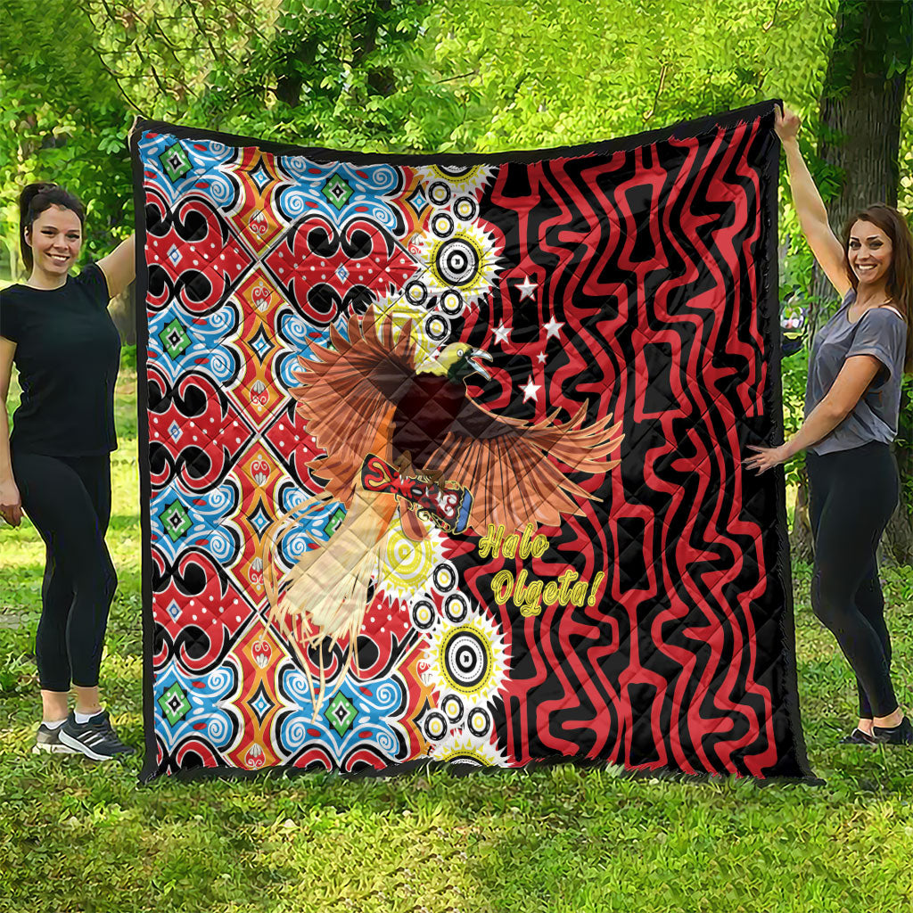 Papua New Guinea Pidgin Language Week Quilt Halo Olgeta Tok Pisin Wik Bird Of Paradise Oro Batik LT22 - Polynesian Pride