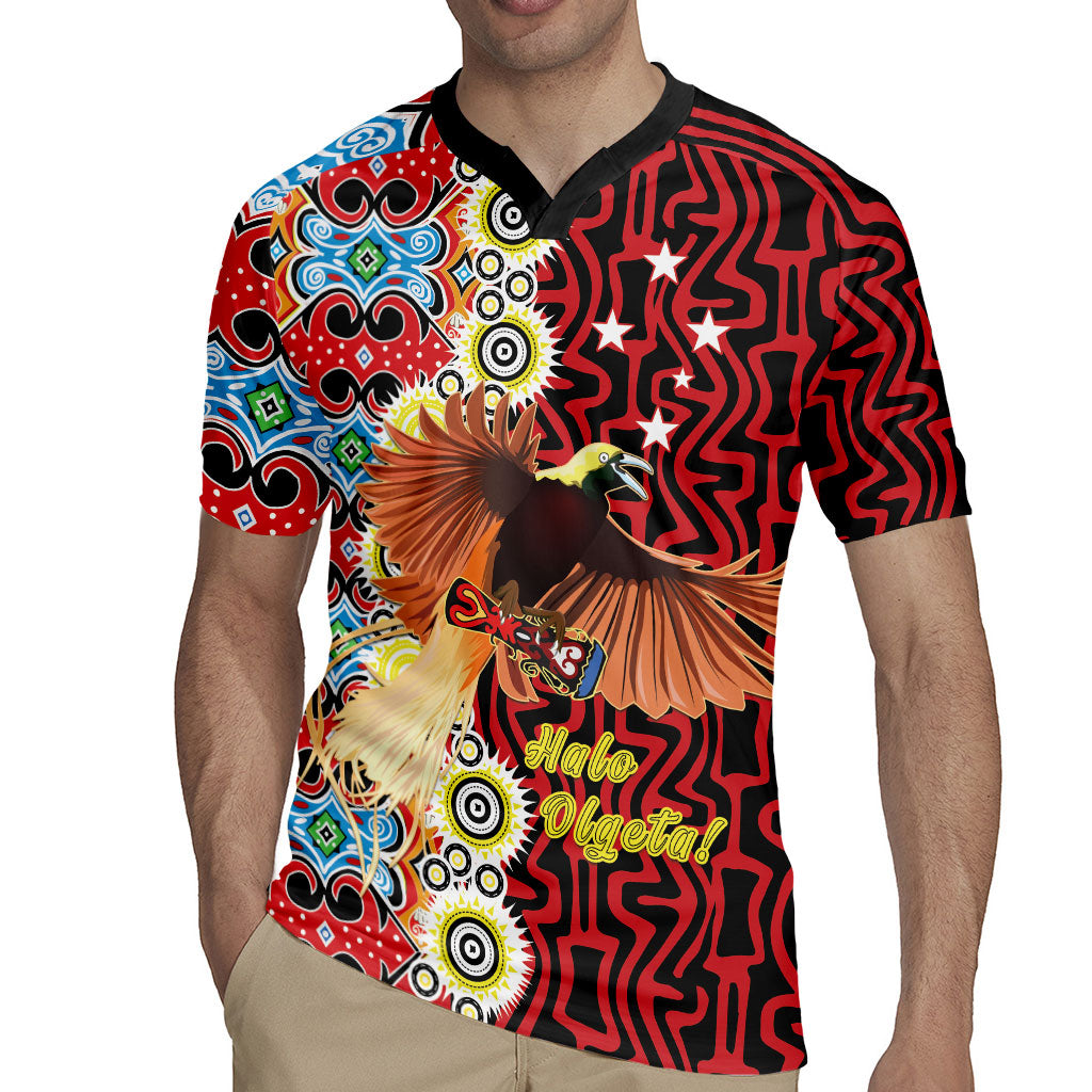 Personalised Papua New Guinea Pidgin Language Week Rugby Jersey Halo Olgeta Tok Pisin Wik Bird Of Paradise Oro Batik LT22 - Polynesian Pride