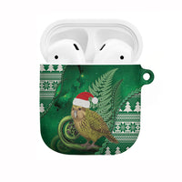 New Zealand Kakapo Christmas In July AirPods Case Silver Fern Santa Xmas Green Color