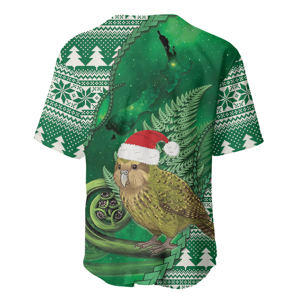 New Zealand Kakapo Christmas In July Baseball Jersey Silver Fern Santa Xmas Green Color