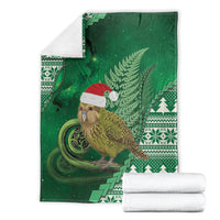 New Zealand Kakapo Christmas In July Blanket Silver Fern Santa Xmas Green Color