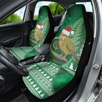 New Zealand Kakapo Christmas In July Car Seat Cover Silver Fern Santa Xmas Green Color